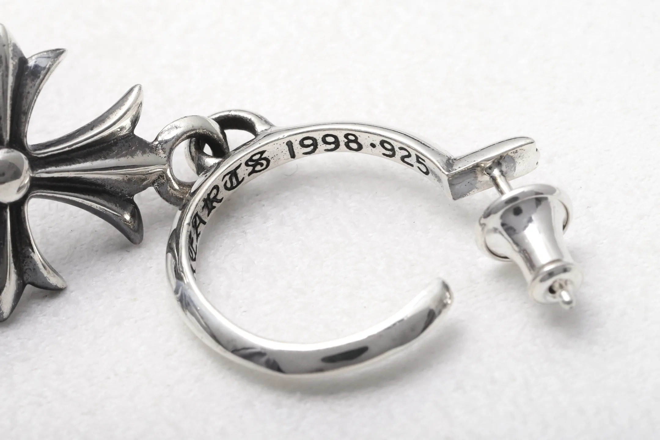 Cross Dangle Hoop Earrings (Sterling Silver) D34017895 — view 7
