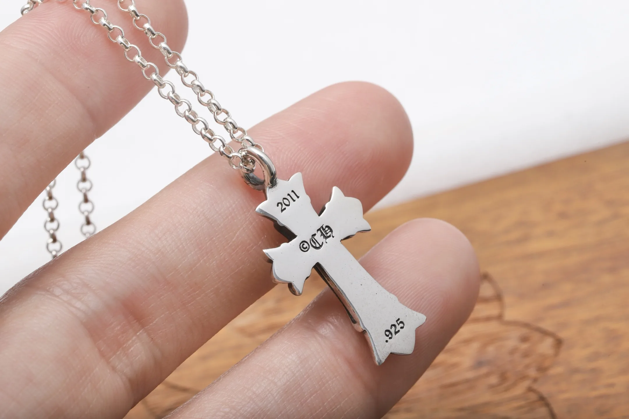 Double-Layer Cross Pendant Necklace (Sterling Silver) D34517880 — view 5