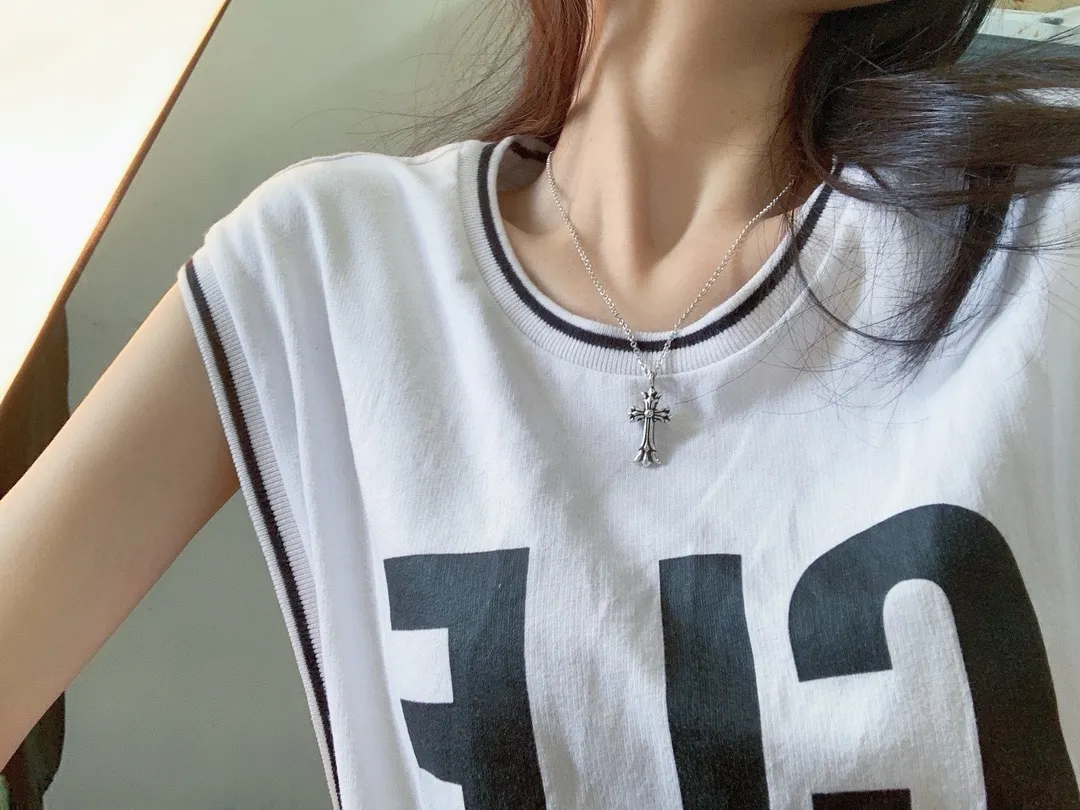 Double-Layer Cross Pendant Necklace (Sterling Silver) D34517880 — view 8