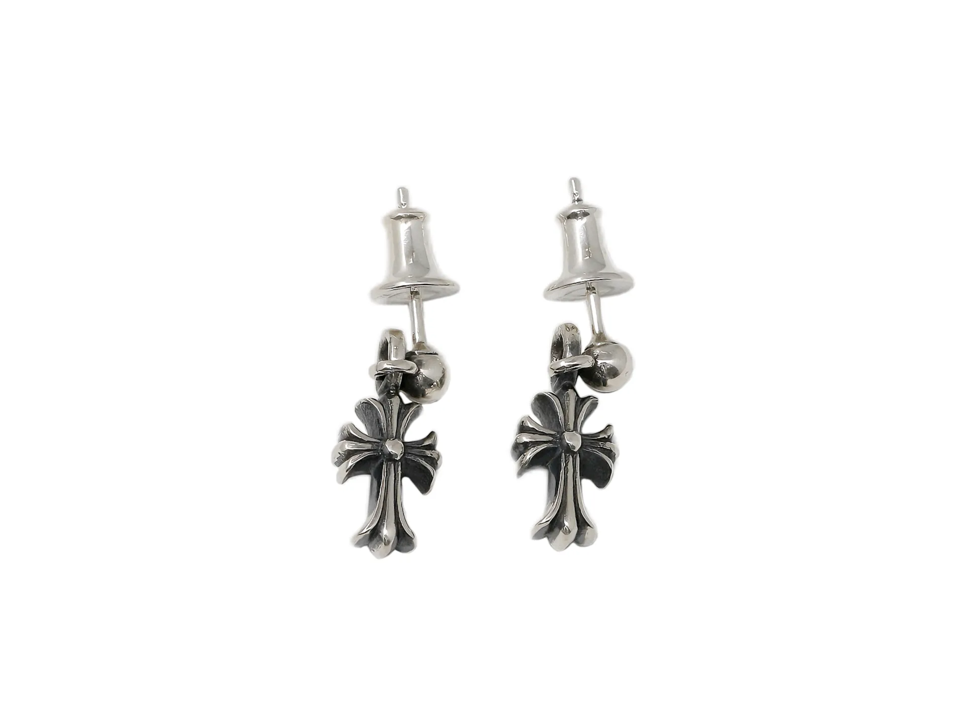 Cross Drop Stud Earrings (Sterling Silver) D16517891