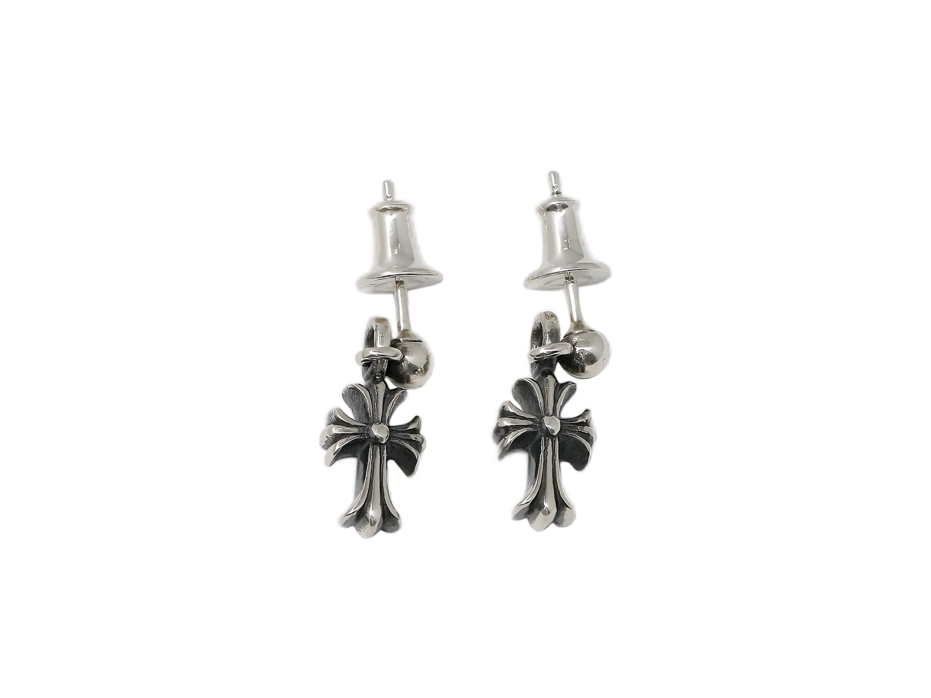 Cross Drop Stud Earrings (Sterling Silver) D16517891