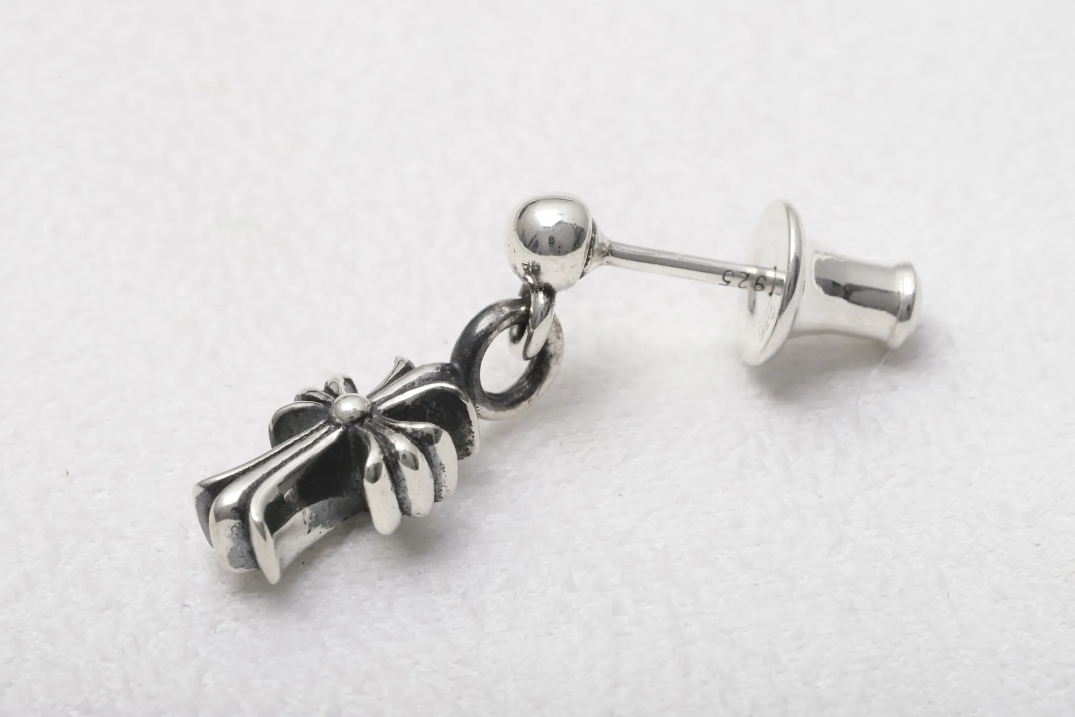 Cross Drop Stud Earrings (Sterling Silver) D16517891 — view 5