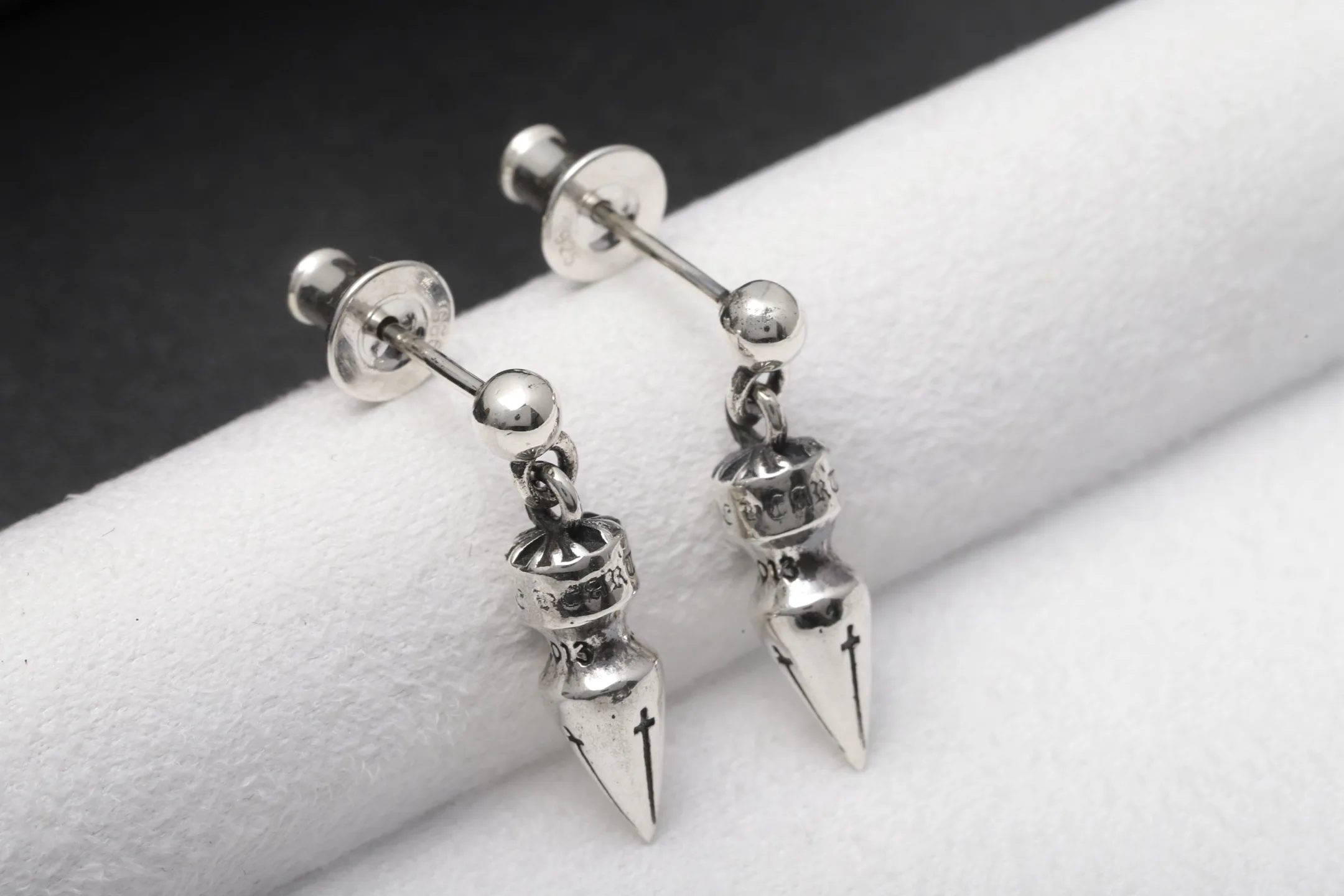 Bullet-Tip Stud Earrings (Sterling Silver) D19017889 — view 4