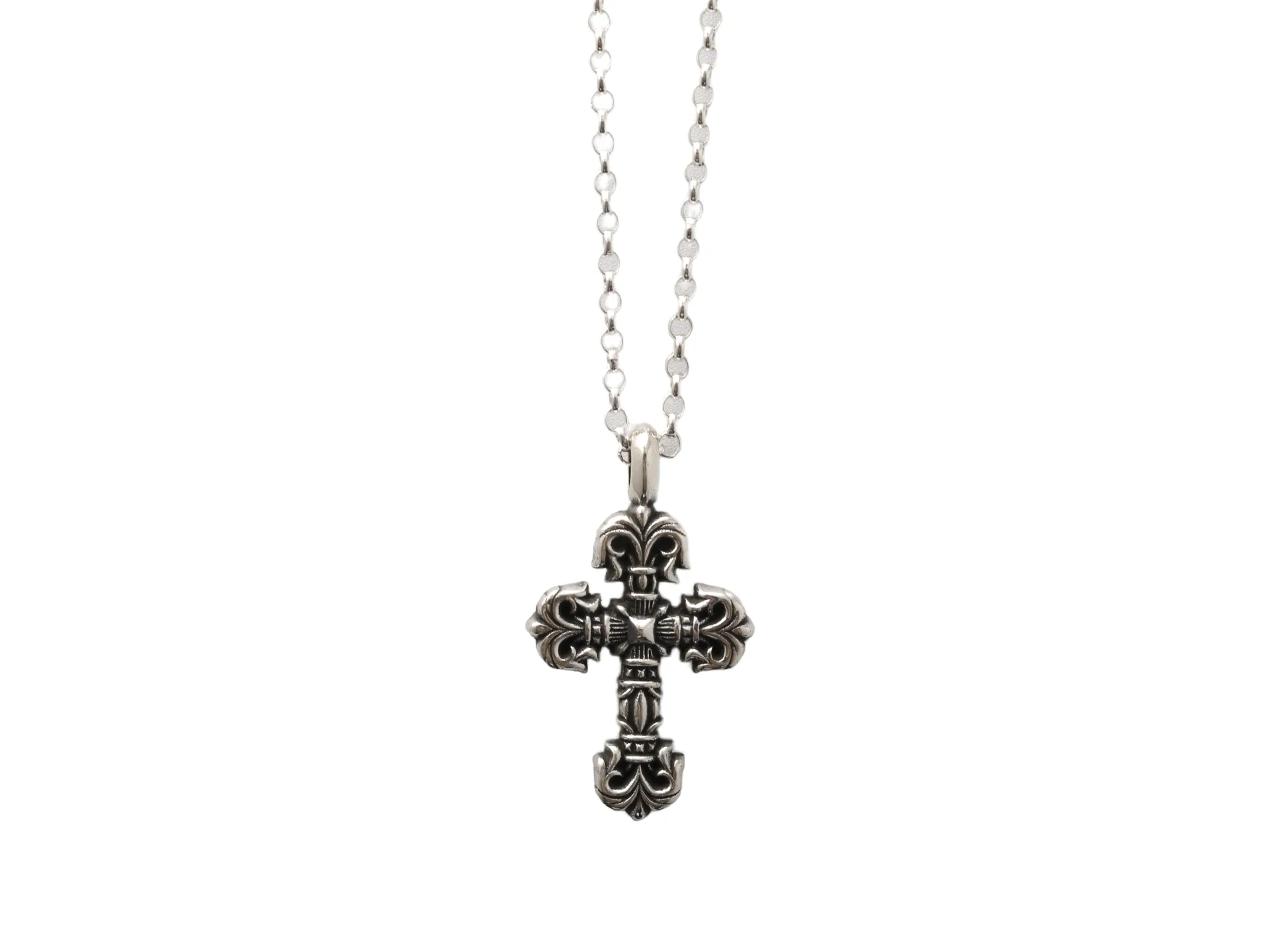 Flame Cross Pendant Necklace (Sterling Silver) D34017881