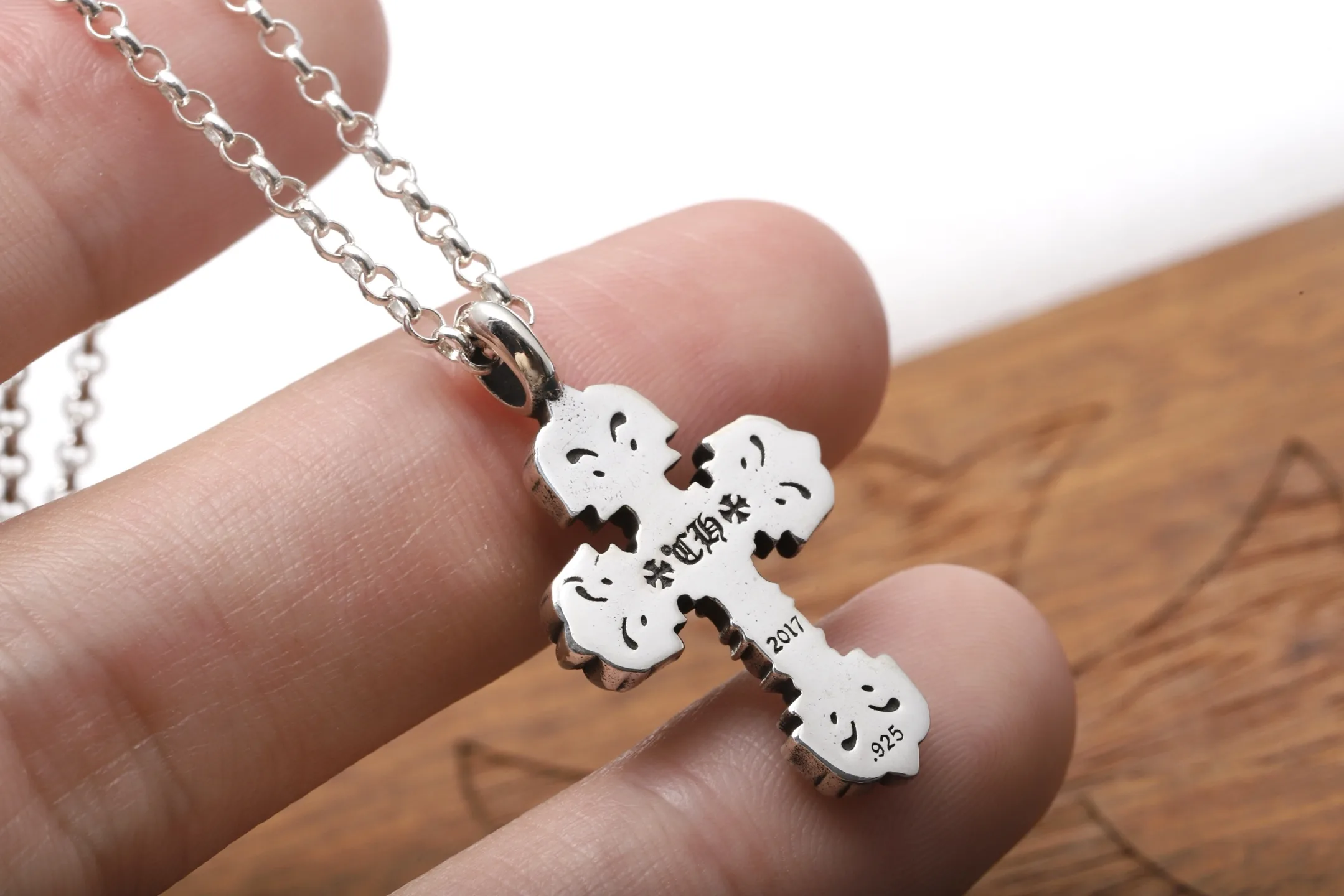 Flame Cross Pendant Necklace (Sterling Silver) D34017881 — view 5