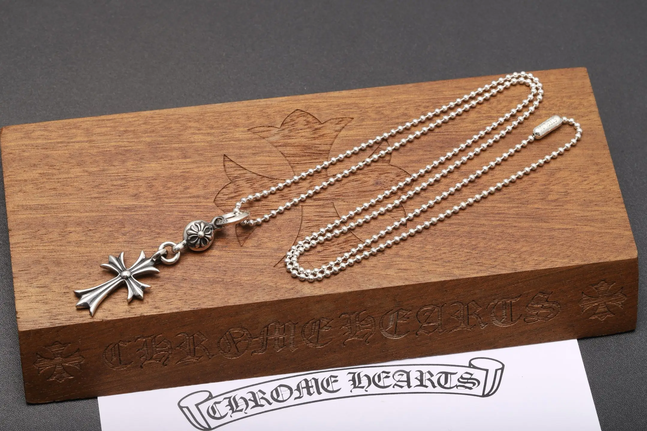 Chrome Hearts-Inspired Cross Pendant Necklace (Sterling Silver) D50017878 — view 3