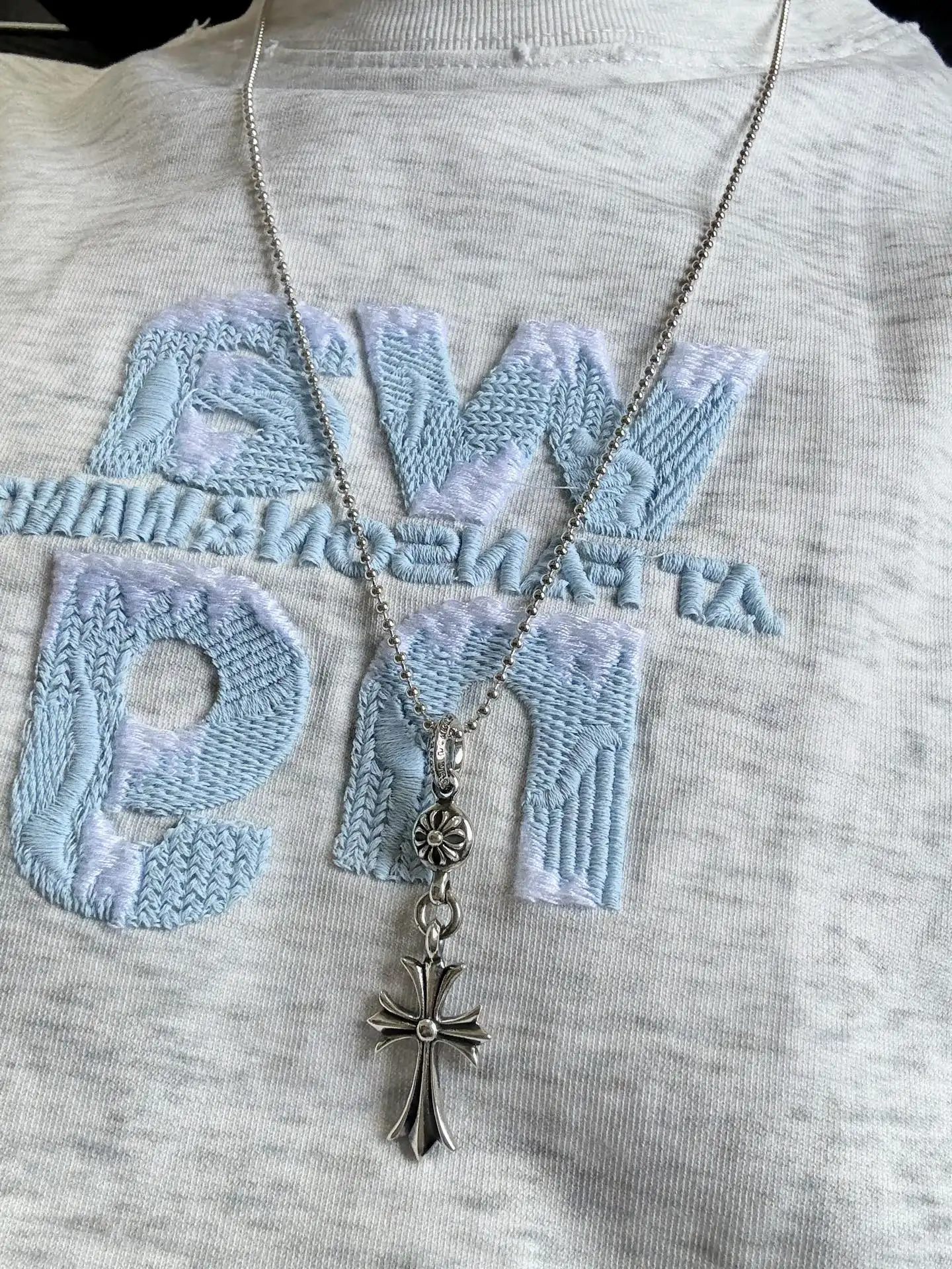 Chrome Hearts-Inspired Cross Pendant Necklace (Sterling Silver) D50017878 — view 8