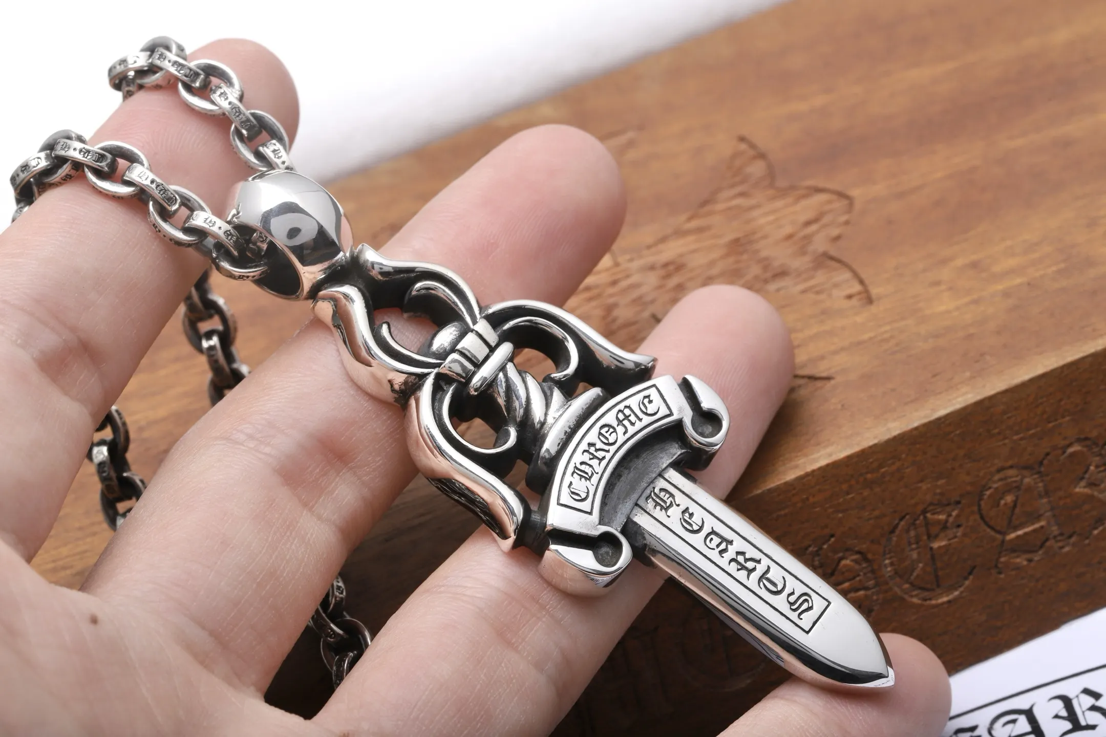 Dagger Pendant Necklace (Sterling Silver) D198517876 — view 4