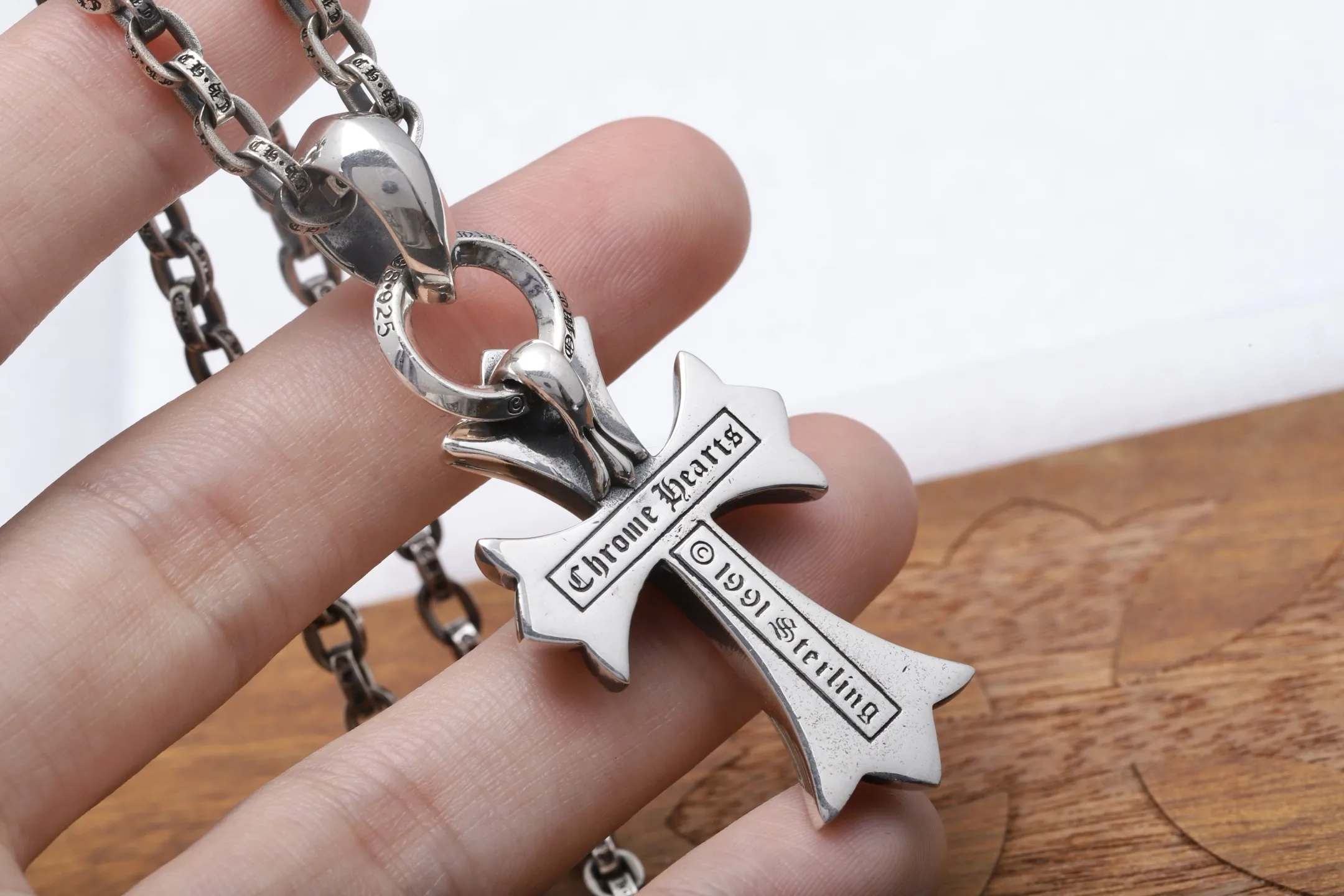 Chrome Hearts Cross Pendant Necklace (Sterling Silver) D208016539 — view 5