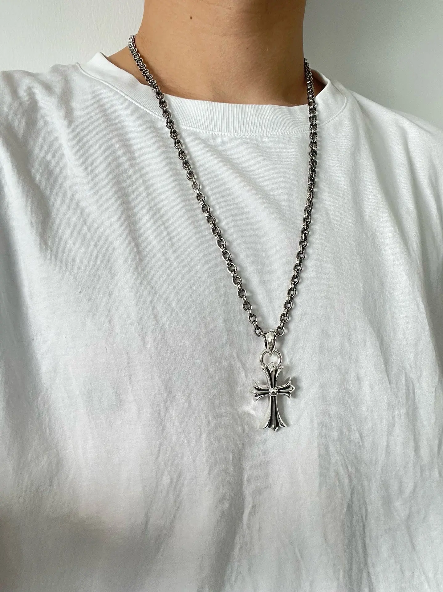 Chrome Hearts Cross Pendant Necklace (Sterling Silver) D208016539 — view 12
