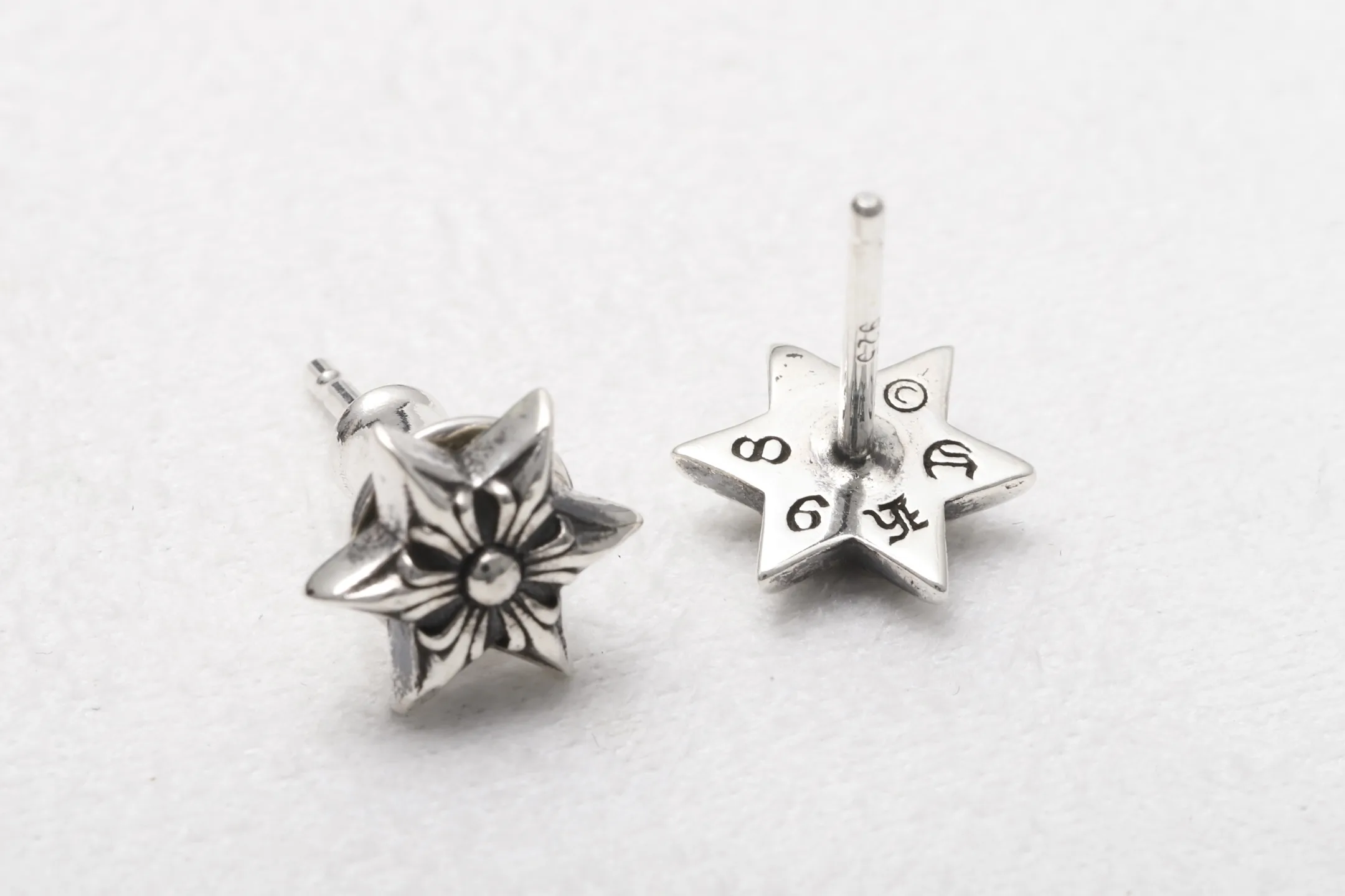 Hexagram Stud Earrings (Sterling Silver) D14017887 — view 6