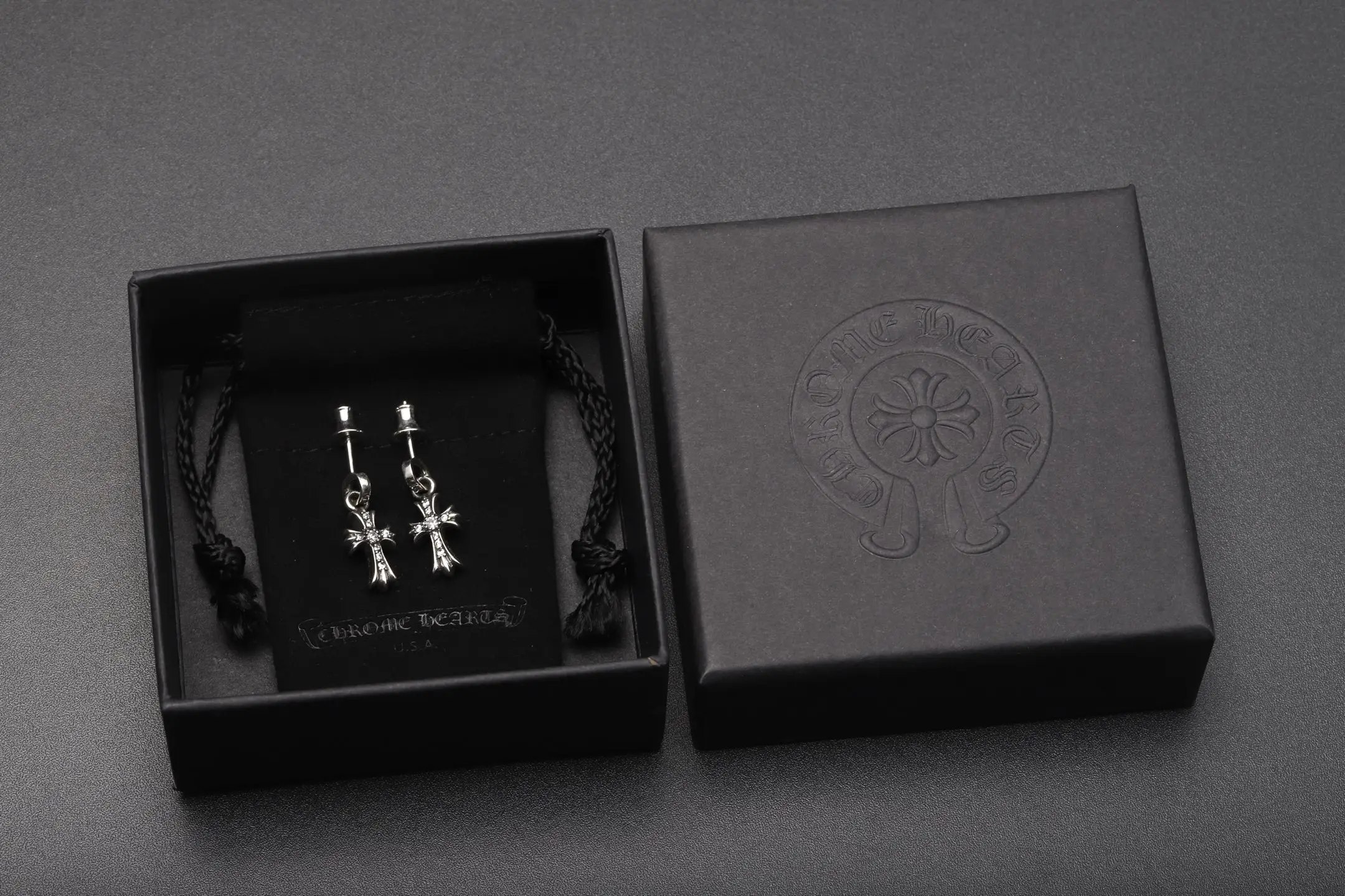 Chrome Hearts-Inspired Pave Cross Drop Earrings D26517893 — view 2