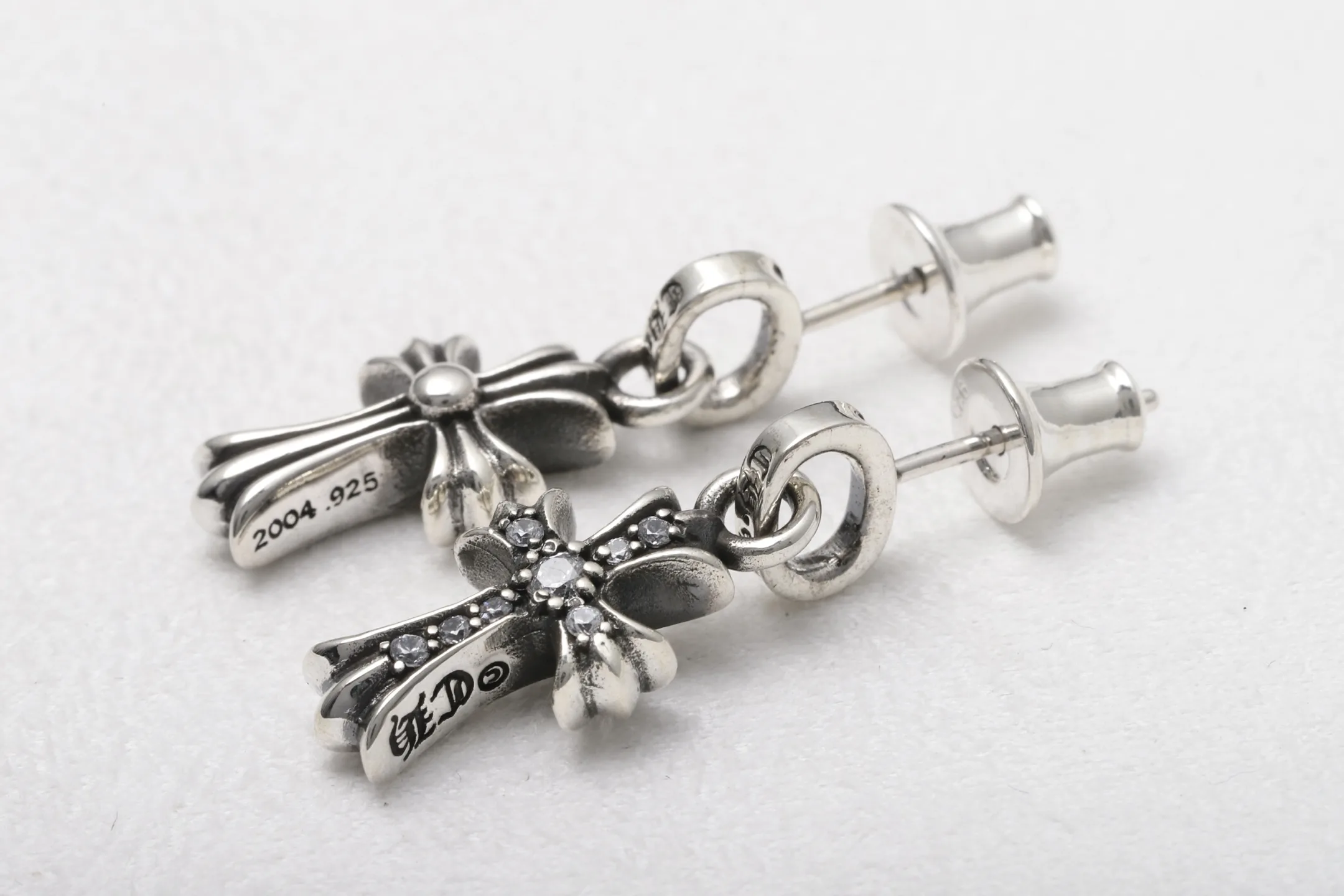 Chrome Hearts-Inspired Pave Cross Drop Earrings D26517893 — view 5