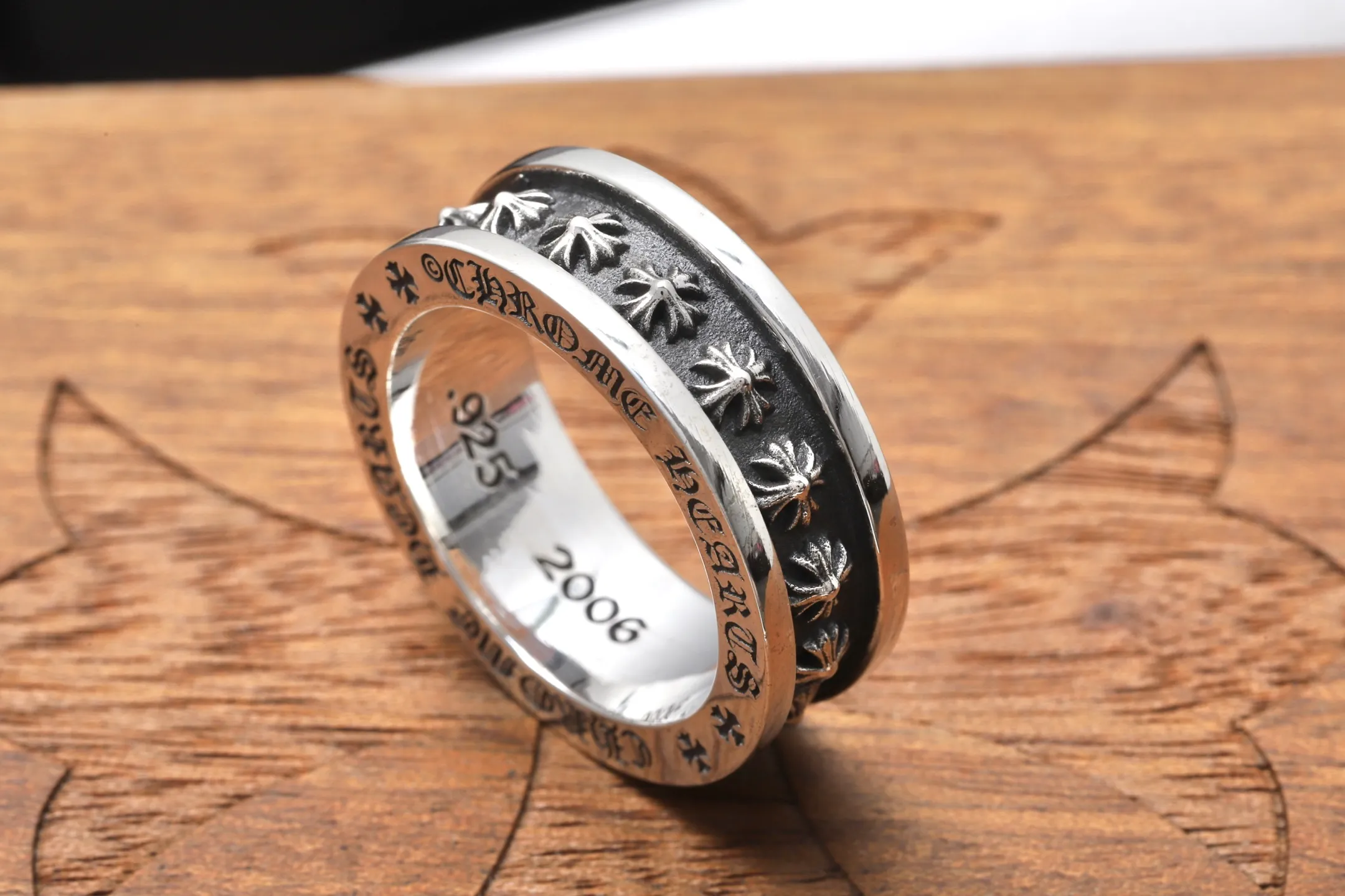 Mini Cross Motif Sterling Silver Ring D47017883 — view 3