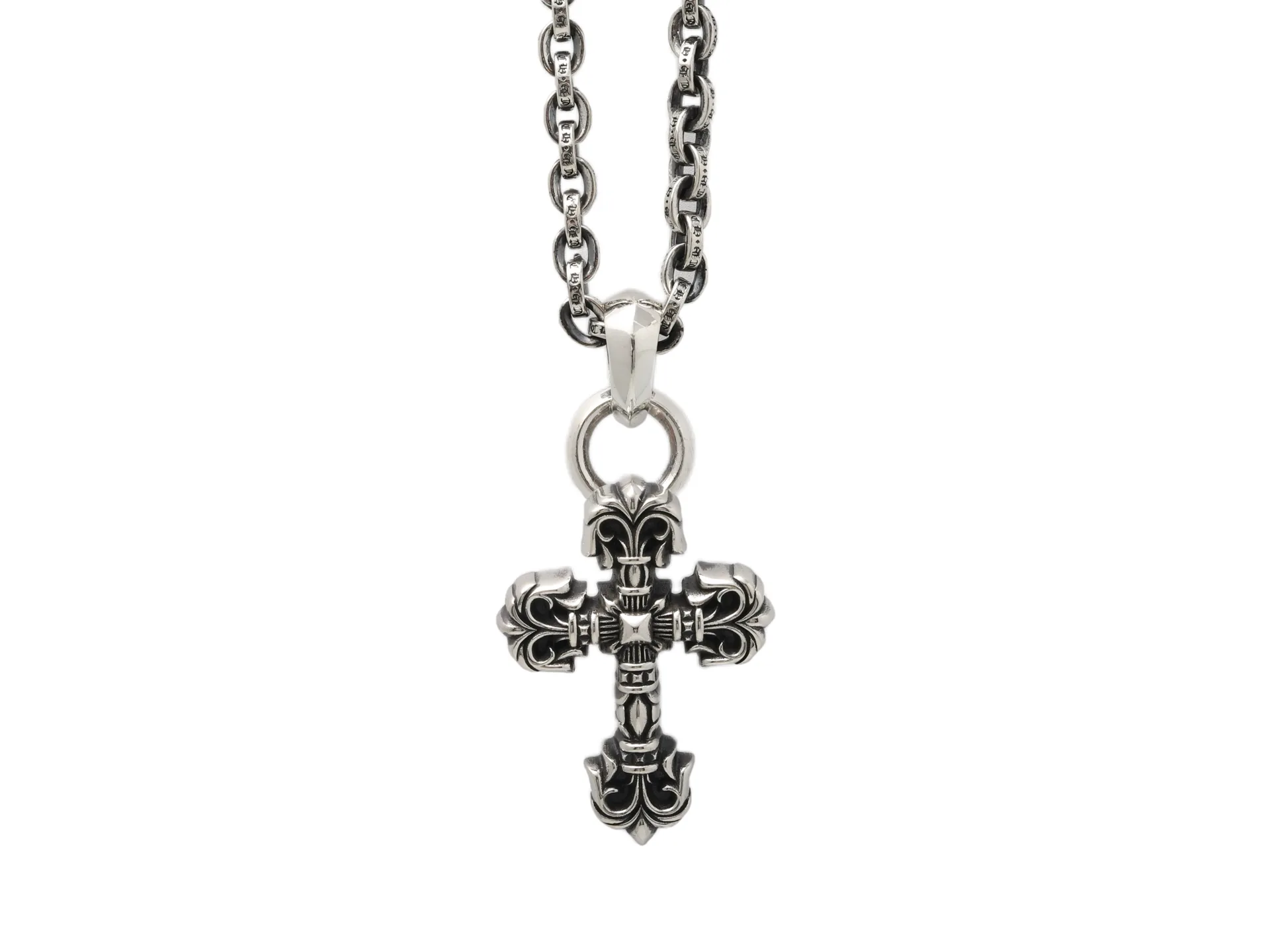 Flame Cross Pendant Necklace (Sterling Silver) D161017875