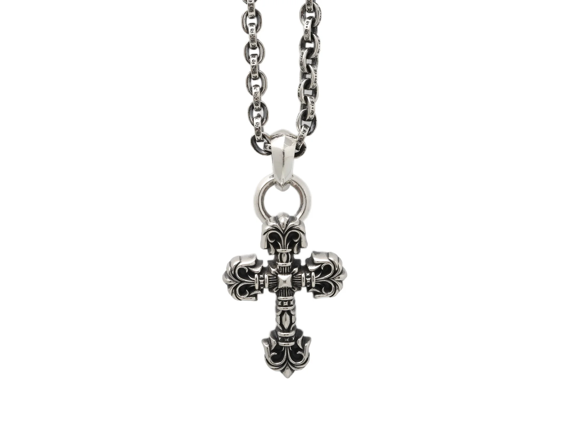 Flame Cross Pendant Necklace (Sterling Silver) D161017875
