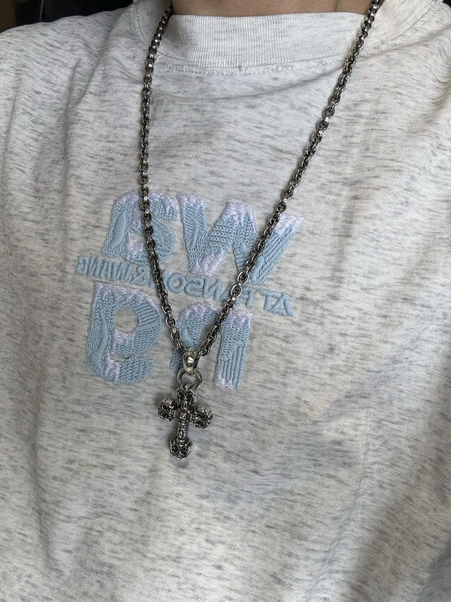 Flame Cross Pendant Necklace (Sterling Silver) D161017875 — view 9