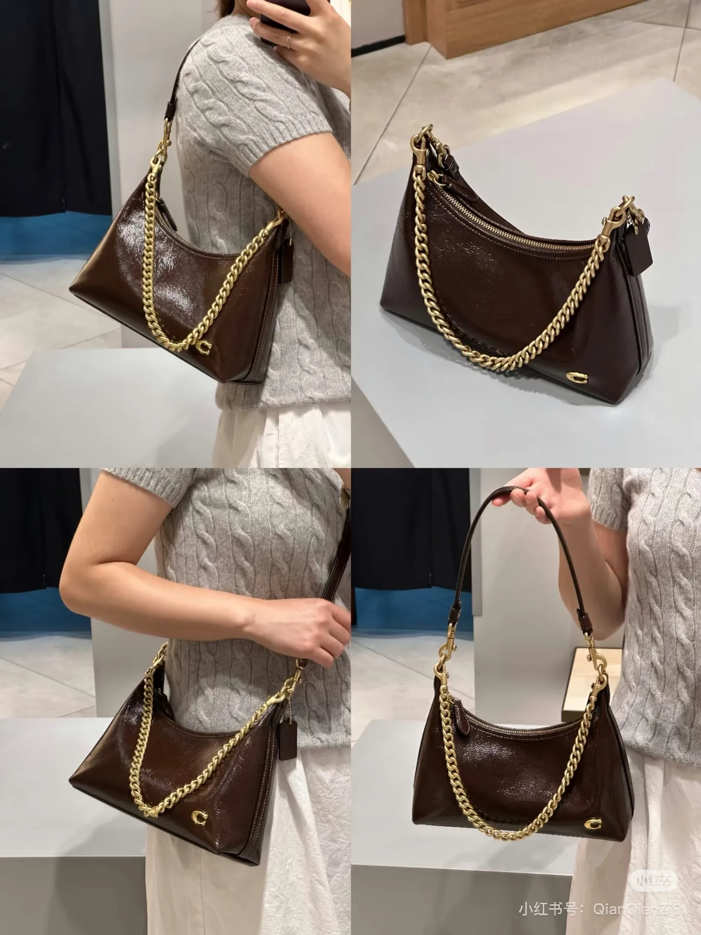 Coach Juliet Patent Leather Shoulder Bag D28018349