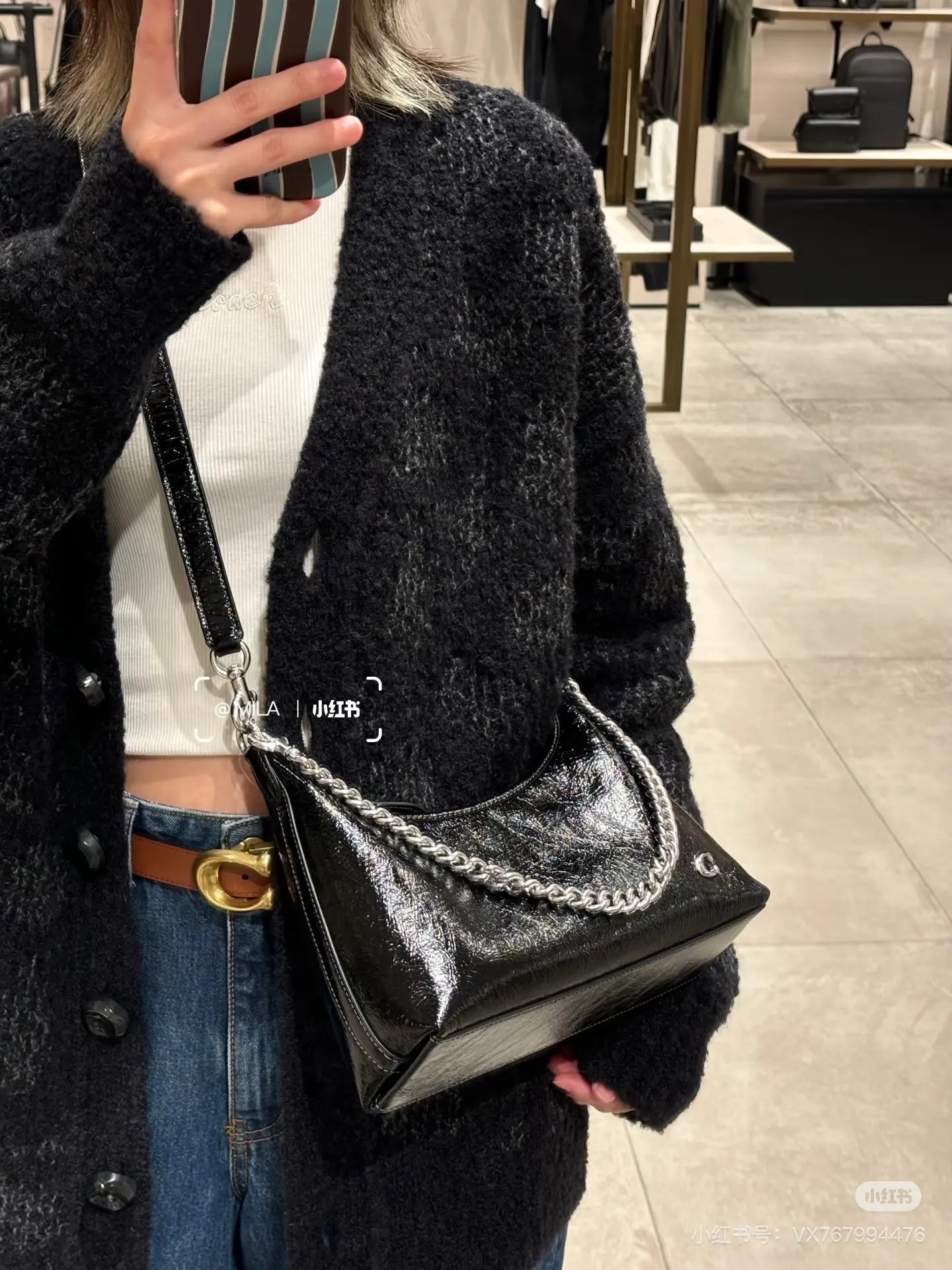 Coach Juliet Patent Leather Shoulder Bag D28018349 — view 7