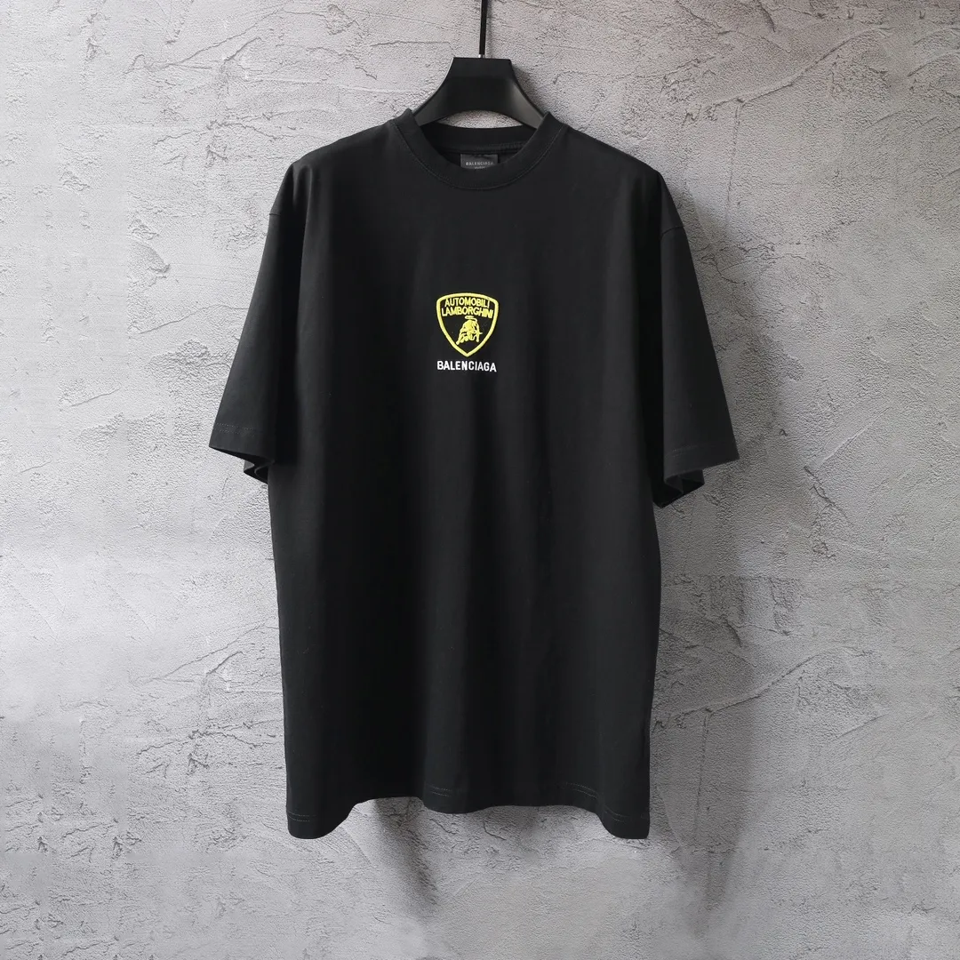 Lamborghini Logo Embroidered Cotton T-Shirt D16518804