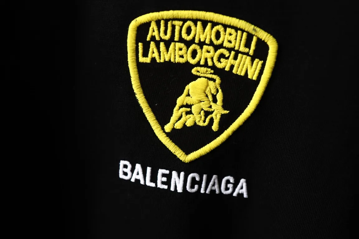 Lamborghini Logo Embroidered Cotton T-Shirt D16518804 — view 3