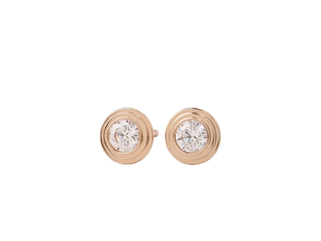D'Amour Solitaire Stud Earrings (Gold-Plated Brass) D11516876
