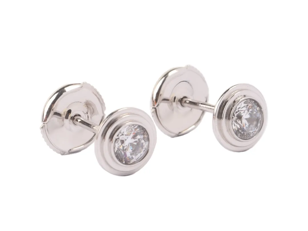 D'Amour Solitaire Stud Earrings (Gold-Plated Brass) D11516875 — view 2