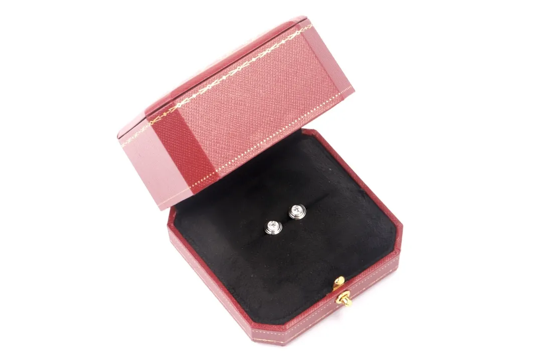 D'Amour Solitaire Stud Earrings (Gold-Plated Brass) D11516875 — view 6