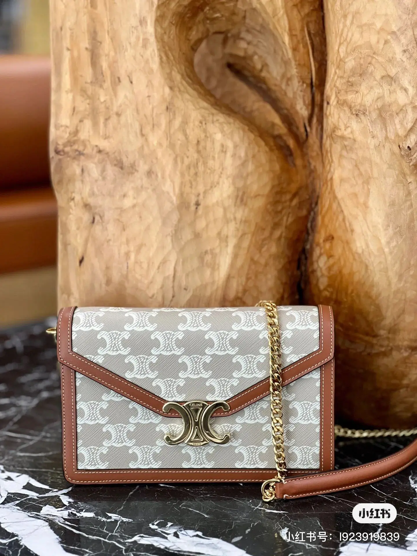 Triomphe Canvas Chain Envelope Bag D28018497 — view 5