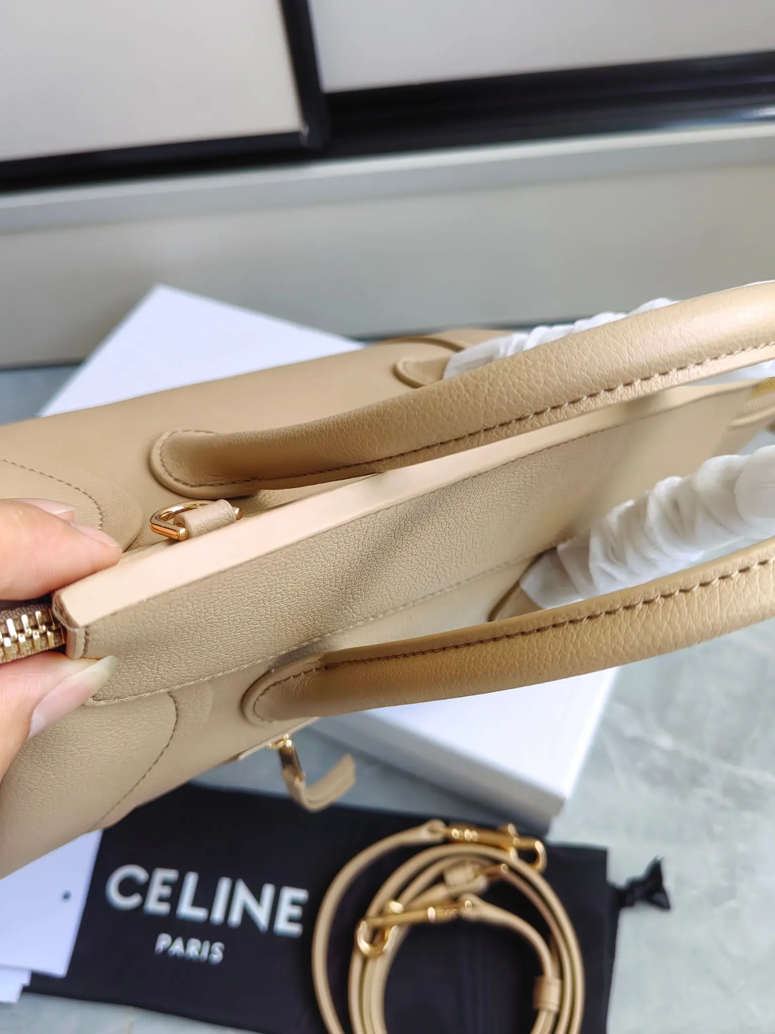 Celine Luggage Nano Grained Leather Bag D57017782 — view 6