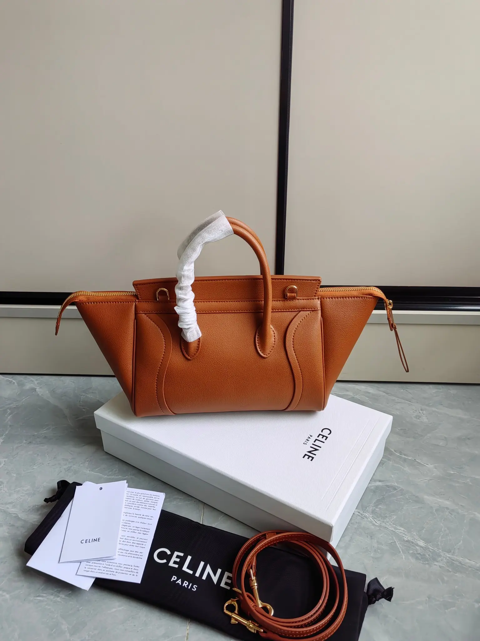 Celine Nano Luggage Handbag in Grained Leather D57017778 — view 2
