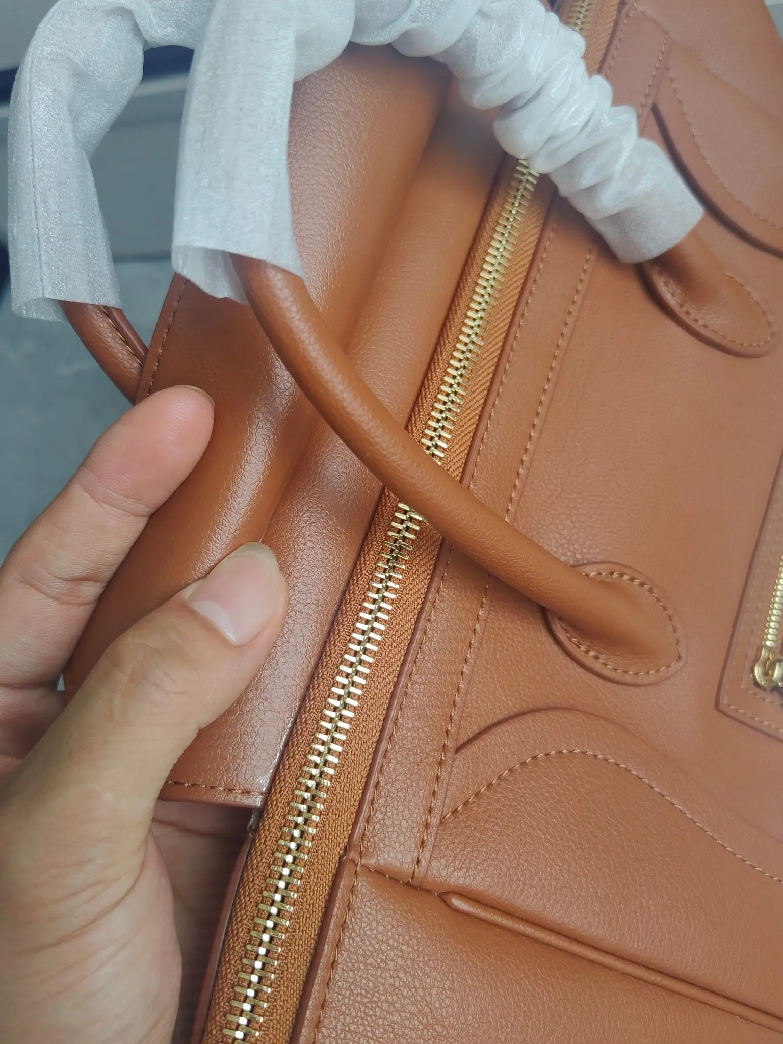 Celine Nano Luggage Handbag in Grained Leather D57017778 — view 5