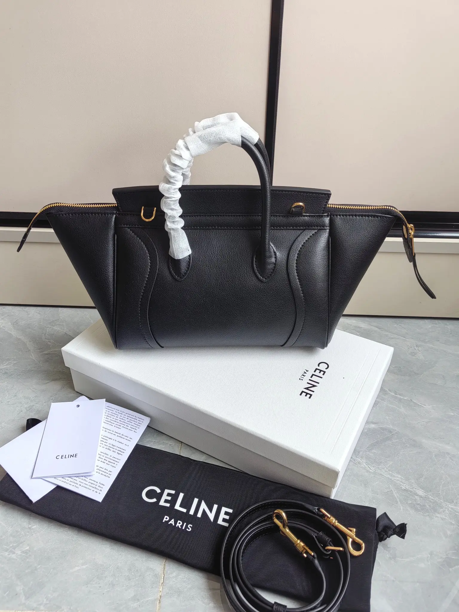 Celine Nano Luggage Handbag in Grained Leather D57017777 — view 2