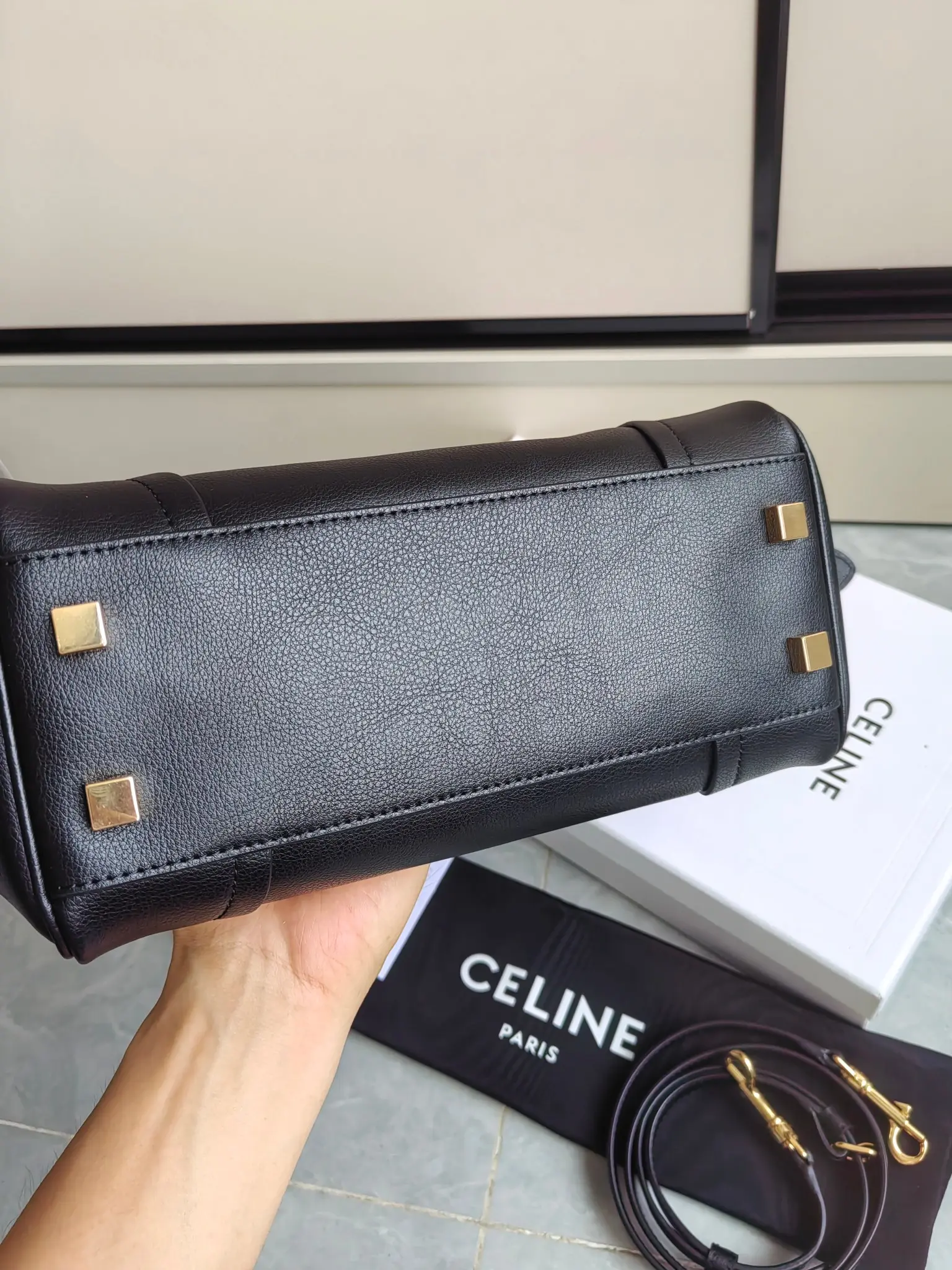 Celine Nano Luggage Handbag in Grained Leather D57017777 — view 3