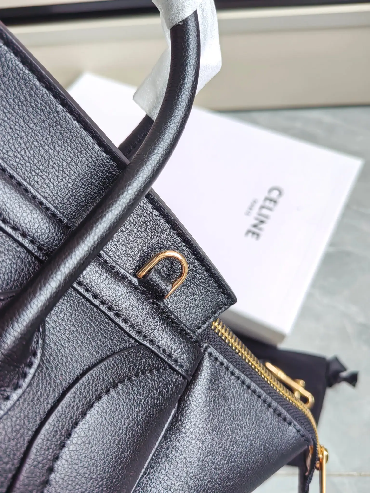 Celine Nano Luggage Handbag in Grained Leather D57017777 — view 6