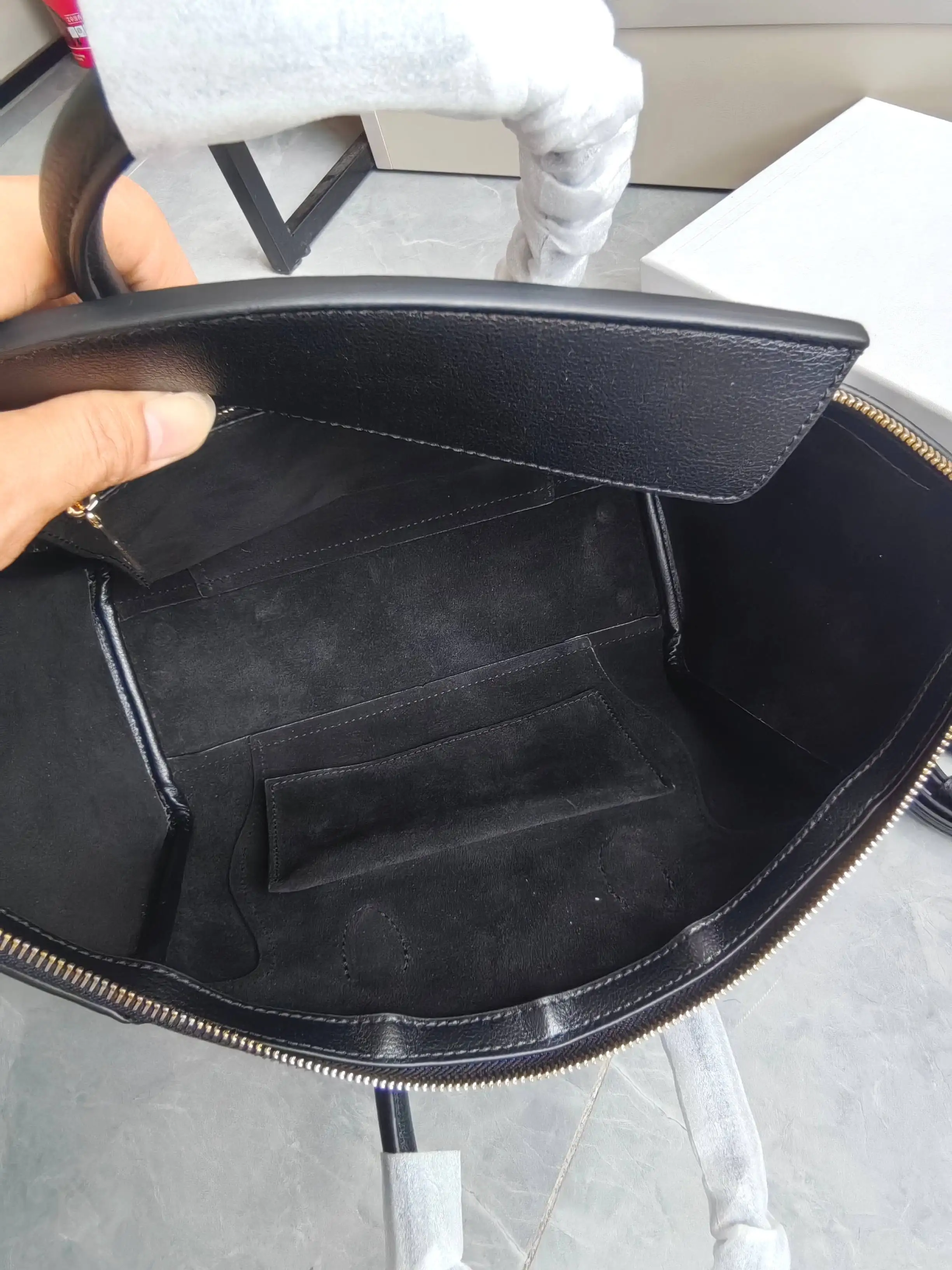 Celine Nano Luggage Handbag in Grained Leather D57017777 — view 7