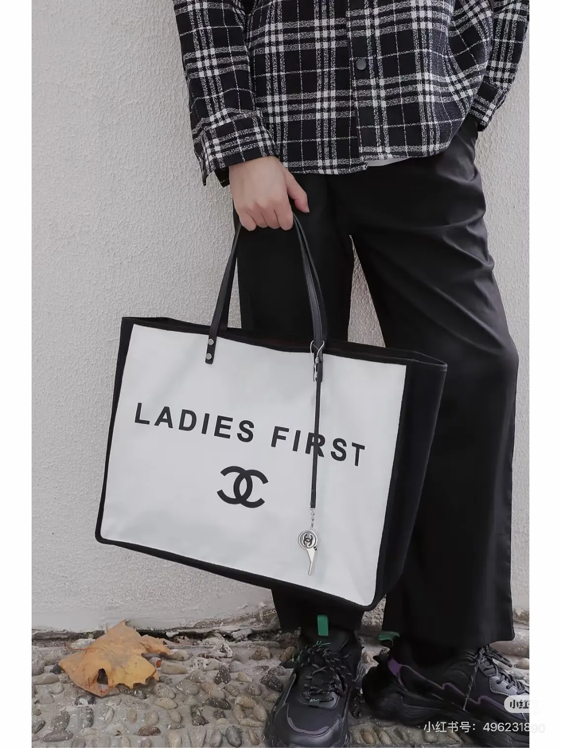 Chanel Ladies First Canvas Tote Bag D34018136 — view 6