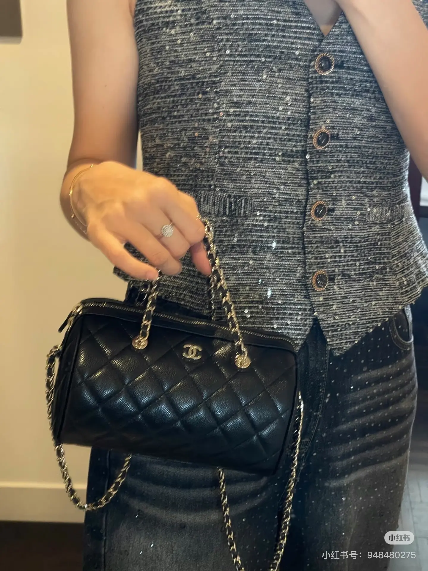 Chanel 25P Quilted Bowling Bag D43017867 — view 8