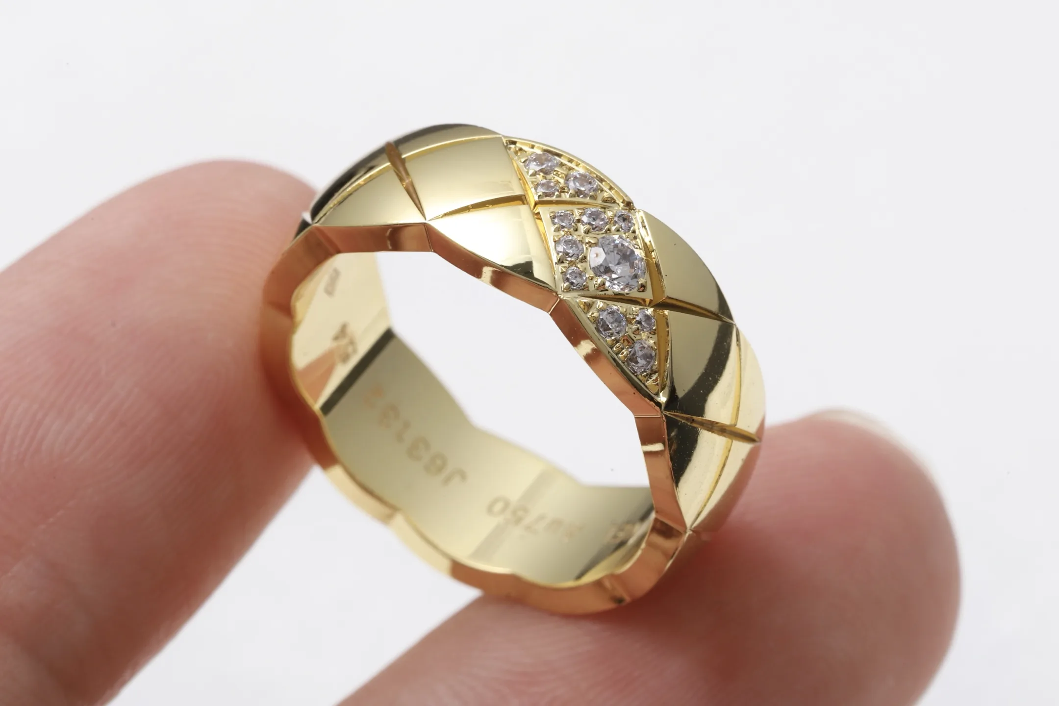 Coco Crush Quilted Motif Ring (Gold-Plated Brass) D11016568 — view 6