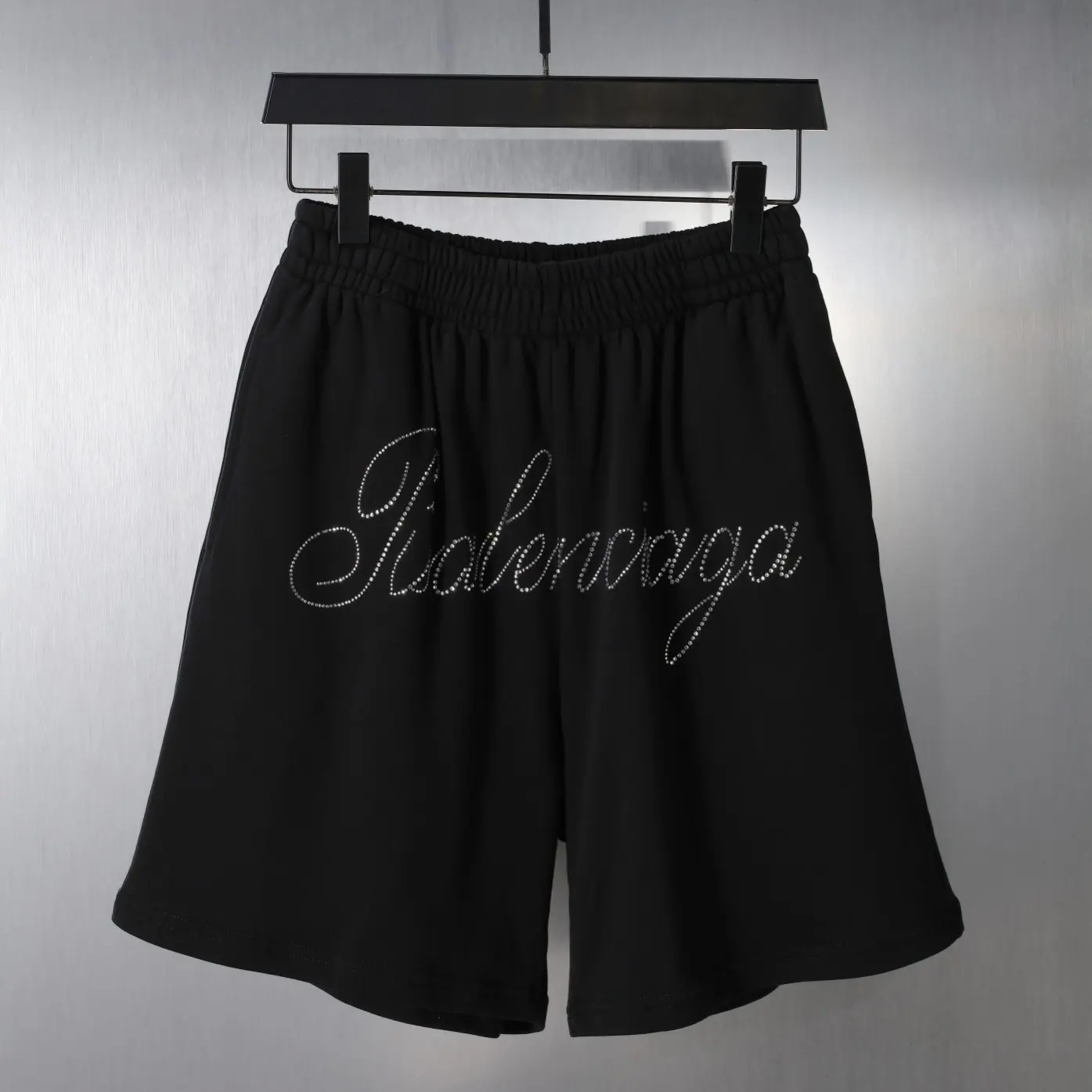 Rhinestone Logo Cotton Jersey Shorts D16518819