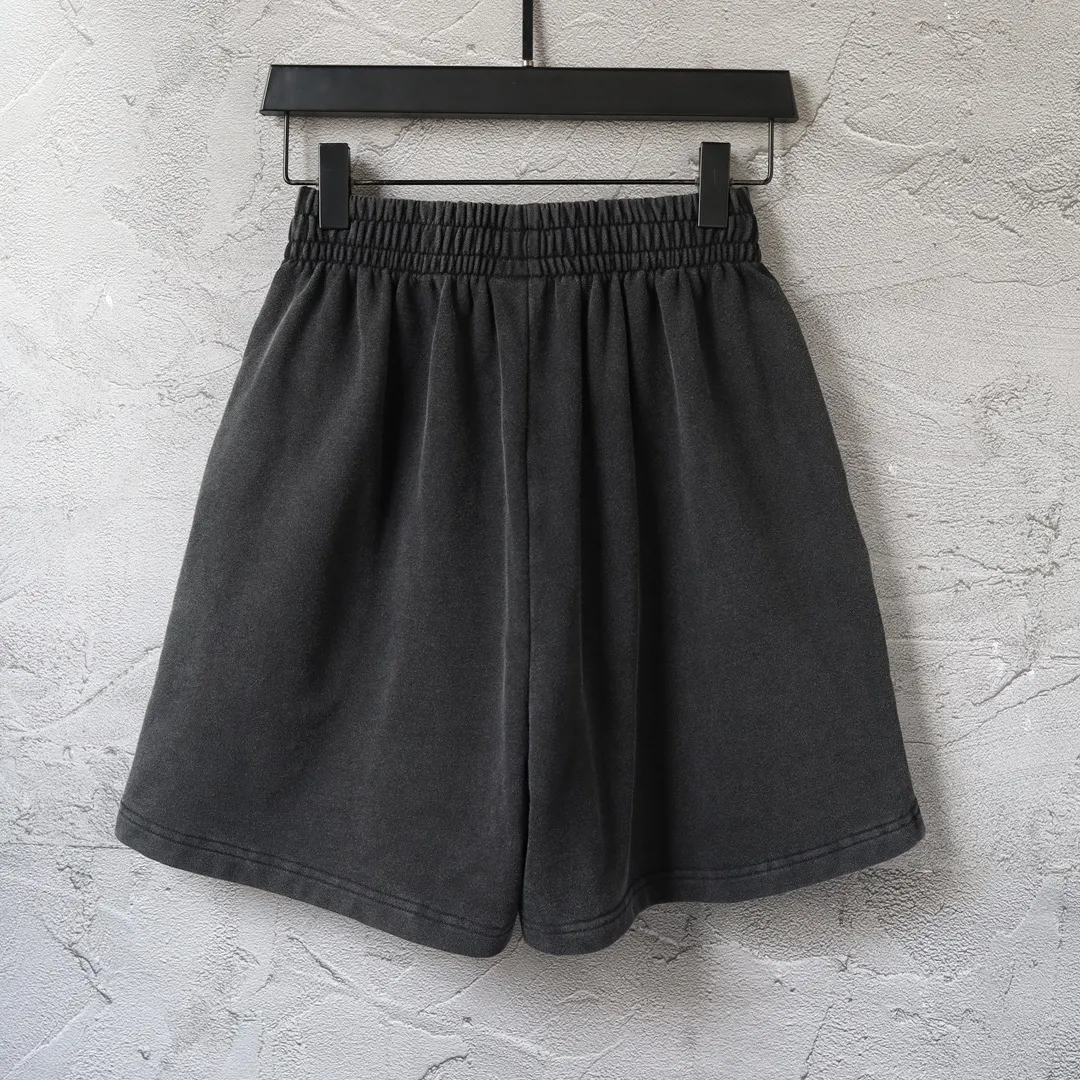 Embroidered Crest Washed Cotton Shorts D19921302 — view 2