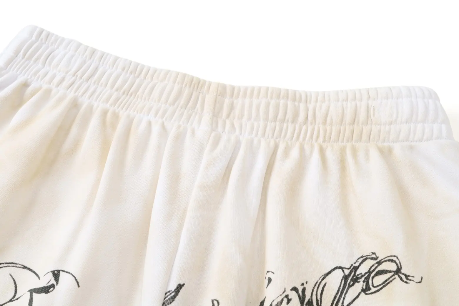Graffiti Print Distressed Sweat Shorts D18921258 — view 7
