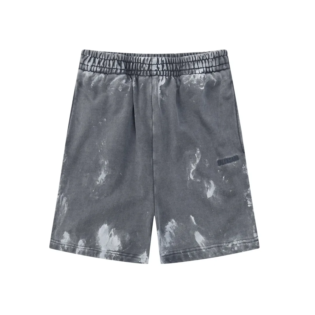 Paint-Splatter Distressed Cotton Shorts D21921254 — view 10