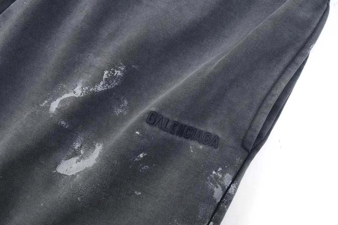 Paint-Splatter Distressed Cotton Shorts D21921254 — view 12