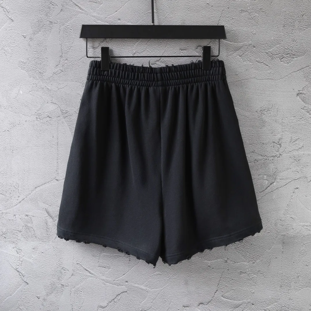 Distressed Logo Rhinestone Sweat Shorts D19521305 — view 2