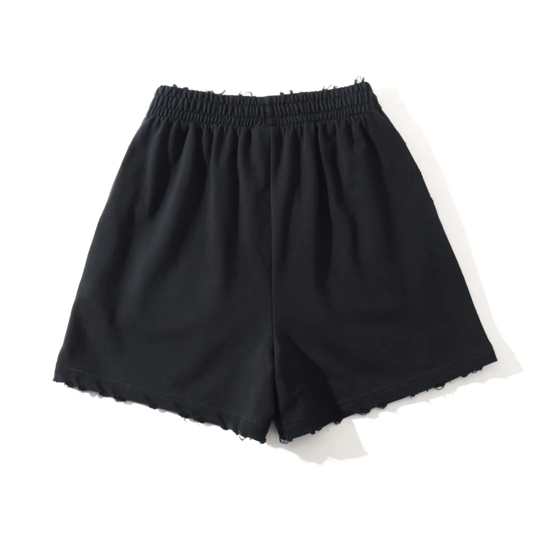 Distressed Logo Rhinestone Sweat Shorts D19521305 — view 11