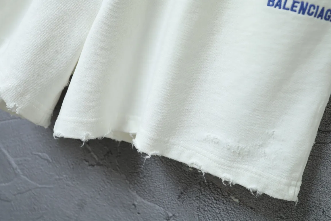 Logo Embroidered Distressed Cotton Shorts D19521304 — view 5