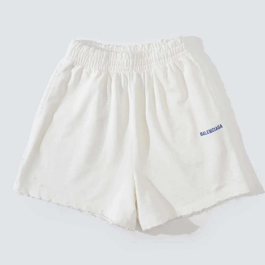 Logo Embroidered Distressed Cotton Shorts D19521304 — view 10