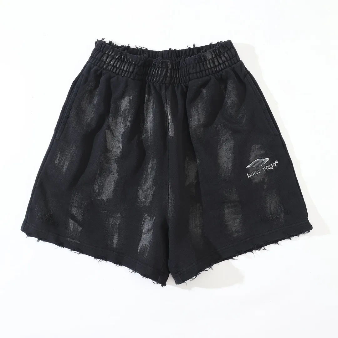 Distressed Mud-Dye Coated Sweat Shorts D21921334