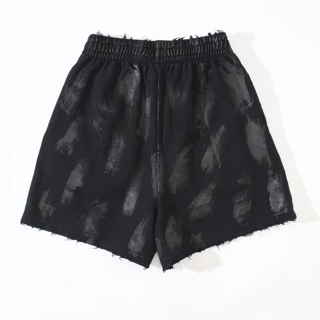 Distressed Mud-Dye Coated Sweat Shorts D21921334 — view 2